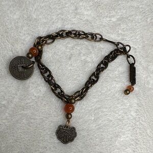 Asian Themed Charm Bracelet Bronze Vintage Style BAG CHARM POSSIBILITY